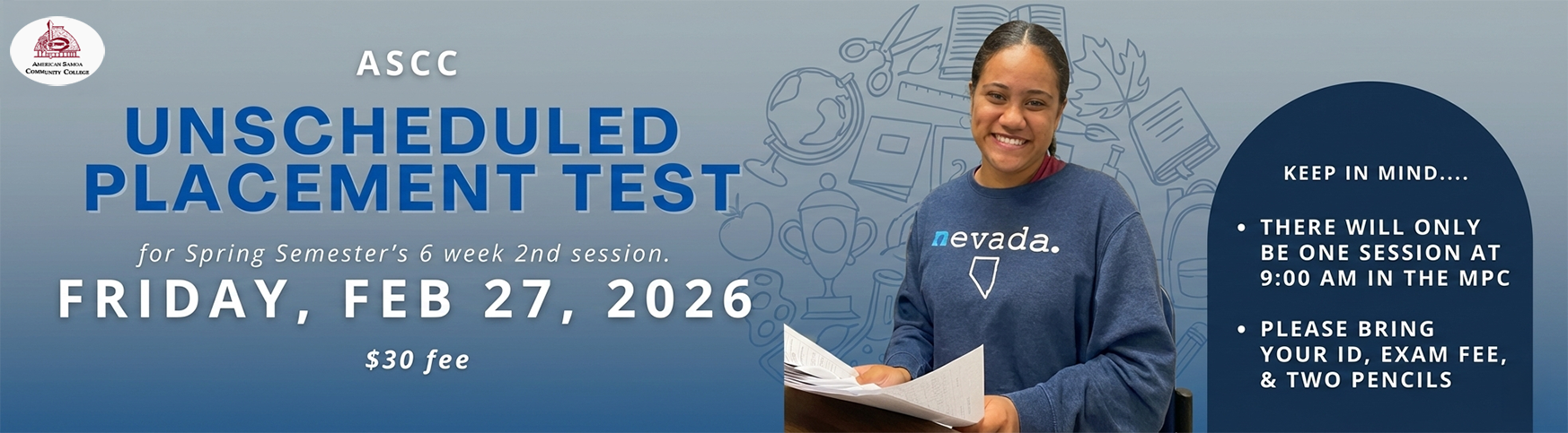 Placement Test Announcement